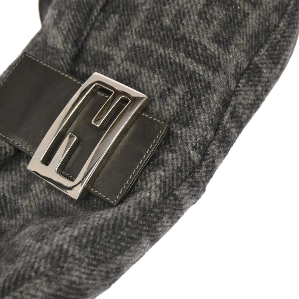 Fendi Gray Wool Zucca Baguette Handbag - Picture 6 of 10